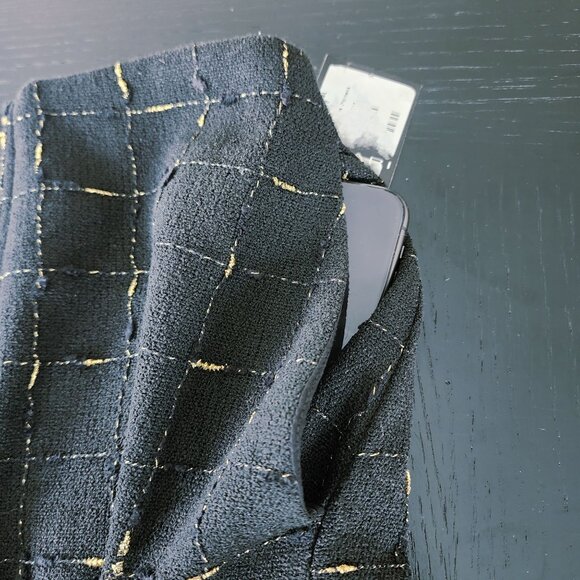 Tahari ASL Tweed Black/Gold Metallic Minimalist Cocktail Pencil Skirt Sz. 14 NWT - Picture 9 of 9